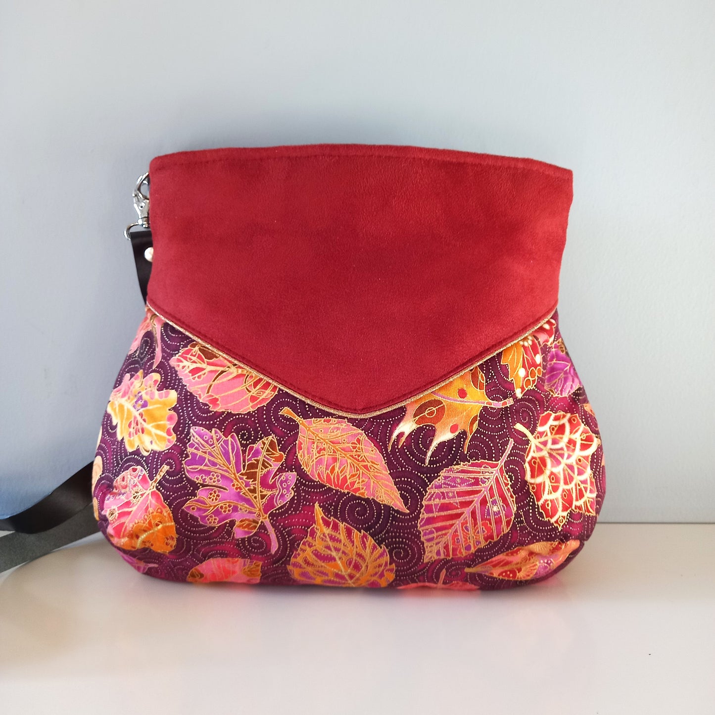 Sac Poire brique feuilles d'automne