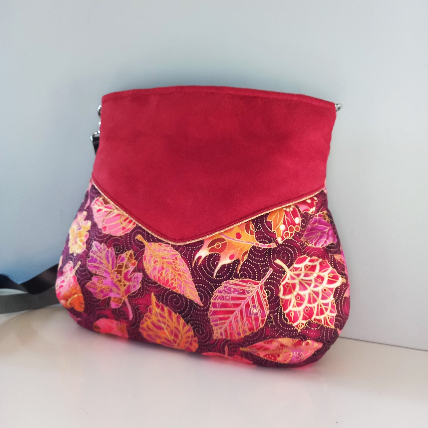 Sac Poire brique feuilles d'automne