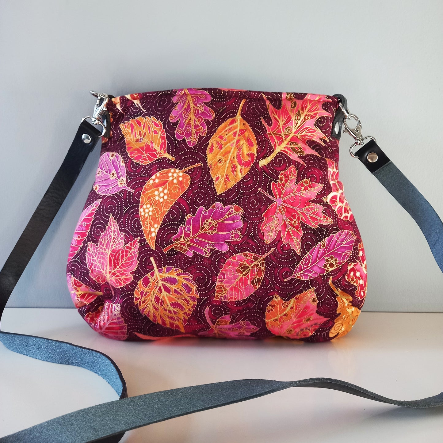 Sac Poire brique feuilles d'automne