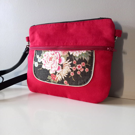 Sac Musette rouge chrysantème