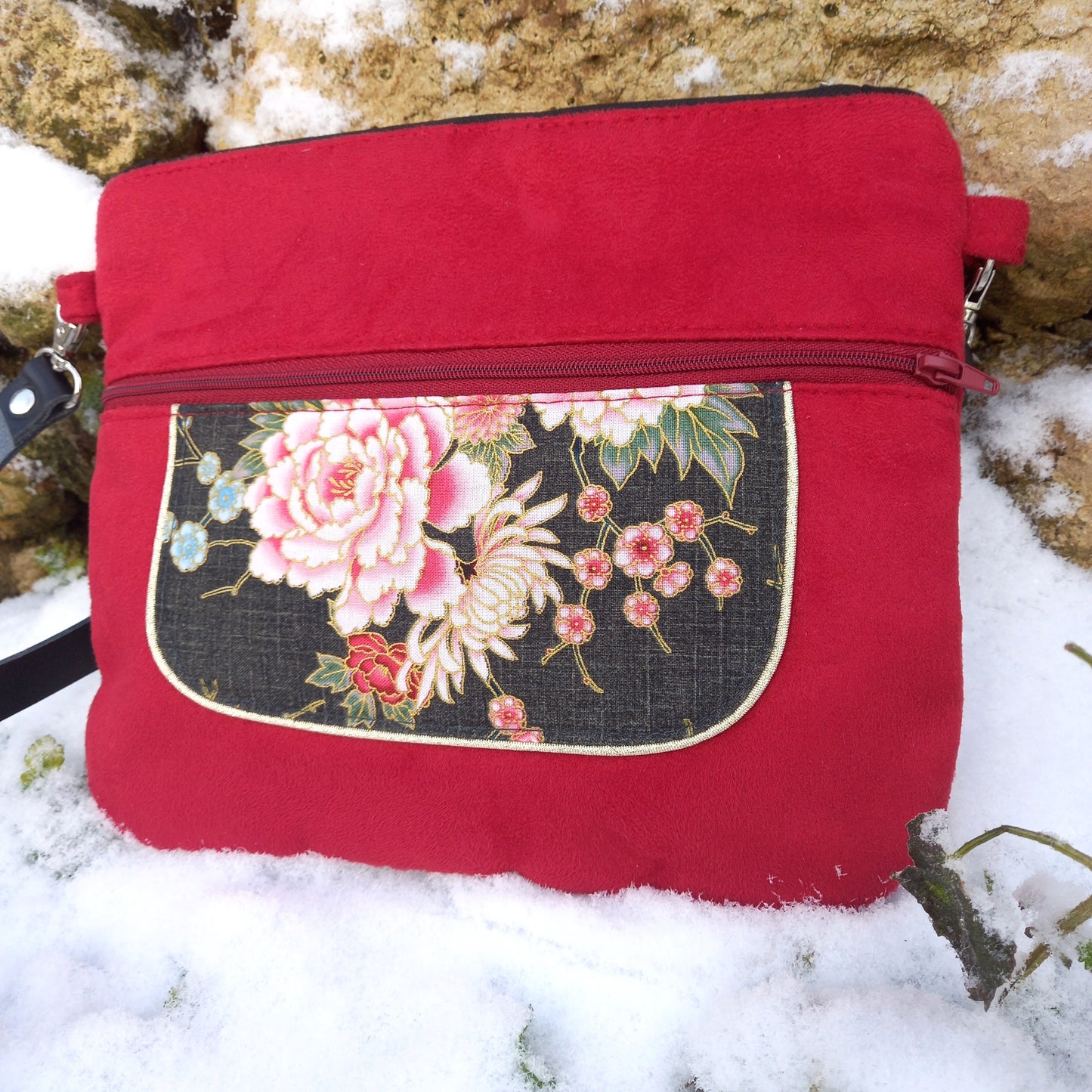 Sac Musette rouge chrysantème