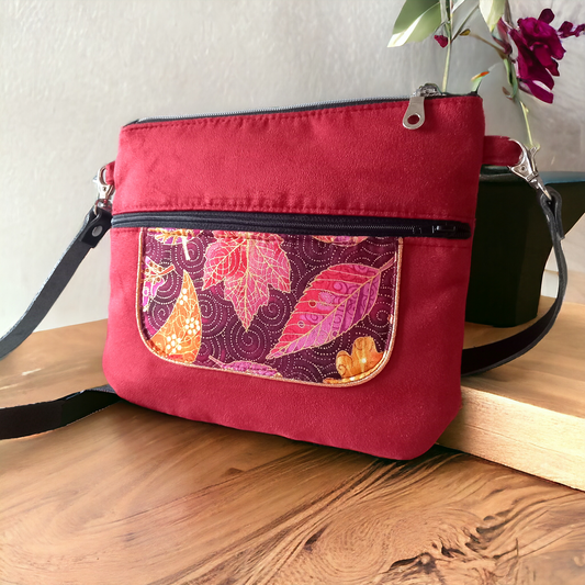 Sac Musette brique feuilles d'automne