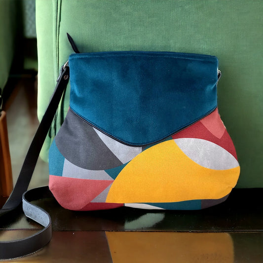 Sac Poire velours graphique