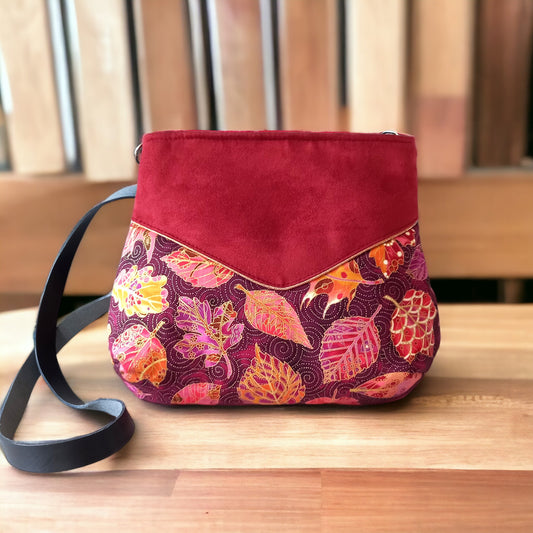 Sac Poire brique feuilles d'automne